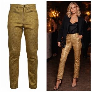Maison Margiela Gold Brocade Jacquard Jeans IT42 US6 Statement Pants Designer